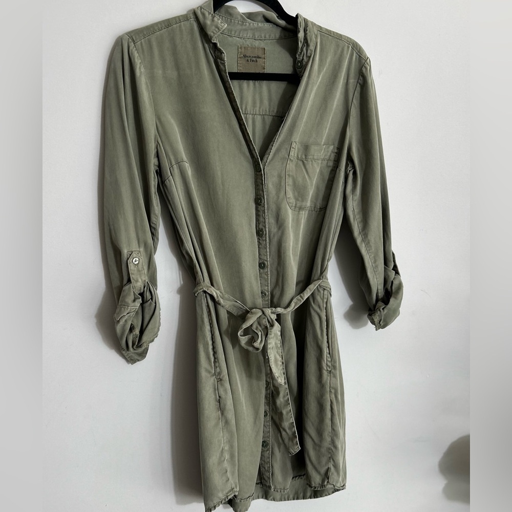 Abercrombie and fitch navy green dress